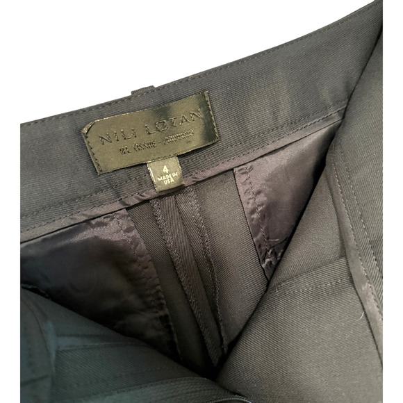 NEW! Nili Lotan 4 Virgin Wool Colmar Pants Straight Leg Mid Rise Crop Navy Blue - Picture 8 of 13